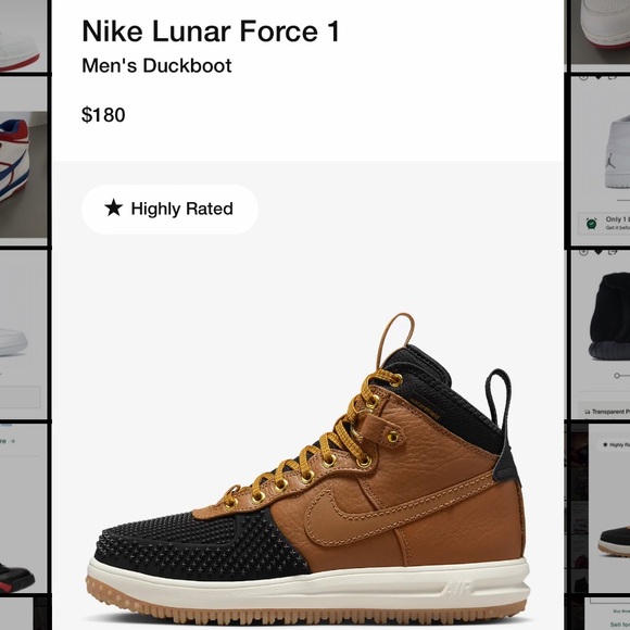 Nike Lunar Force 1 Duckboot - Ale/Brown/Black/Goldtone - Picture 1 of 1